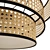 Elegant Chrome and Wood Ceiling Light 3D model small image 4