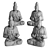 Buddha Metal Plaster Sculpture 3D model small image 7