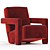 Modern Fabric Armchair Utrecht 2017 3D model small image 1