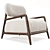 Mindi Romane Wood Armchair - Stylish Comfort 3D model small image 3