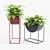 Modern Fiberglass Resin Planters Set 3D model small image 3