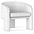 Vintage Milo Baughman Armchair Beige 3D model small image 4