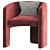 Luxurious Velvet Martinique Chair Home 3D model small image 1