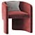 Luxurious Velvet Martinique Chair Home 3D model small image 3