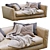 Luxury Ferlea Leather Sofa H01 3D model small image 1