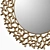 Elegant Gold Filigree Mirror 3D model small image 2