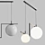 Modern Black Pendant Light Duo 3D model small image 1