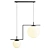 Modern Black Pendant Light Duo 3D model small image 3