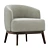 Modern Chic Megan Armchair Green 3D model small image 1