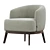 Modern Chic Megan Armchair Green 3D model small image 2