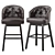 Modern Tufted Swivel Barstools Ensemble 3D model small image 1