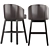 Modern Tufted Swivel Barstools Ensemble 3D model small image 3