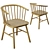 Rattan Seat Ash Wood Chair 3D model small image 1