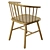 Rattan Seat Ash Wood Chair 3D model small image 3