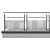 Title: Metal Glass Expandable Railing Combination 3D model small image 2