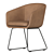 Modern Upholstered Leather Armchair 3D model small image 3