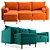 Corner Sofa Bed Volga Factory 3D model small image 3