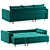 Corner Sofa Bed Volga Factory 3D model small image 6