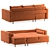 Corner Sofa Bed Volga Factory 3D model small image 11