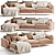 Contemporary 4-5 Seater Sofa Set 3D model small image 1