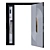 Modern Entrance Door 1779mm Black 3D model small image 2