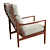 Boucle Walnut Lounge Chair 3D model small image 3