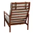 Boucle Walnut Lounge Chair 3D model small image 4