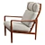 Boucle Walnut Lounge Chair 3D model small image 5