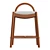 Luxurious Nubuck Leather Counter Stool 3D model small image 2