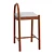 Luxurious Nubuck Leather Counter Stool 3D model small image 3
