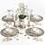 Elegant Dinnerware Set UVW Mapped 3D model small image 1