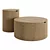 Modern Round Wood Coffee Table Set 3D model small image 2