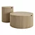 Modern Round Wood Coffee Table Set 3D model small image 4