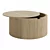 Modern Round Wood Coffee Table Set 3D model small image 6
