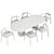 Rose Dining Set 040 Elegant 3D model small image 3