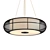 Contemporary Bamboo Drum Pendant Light 3D model small image 1