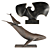PBR Whale & Bat Sculptures 3D model small image 1