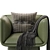 Contemporary Missana Block Armchair 3D model small image 4