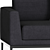 Elegant Fabric 2-Seater Sofa 3D model small image 2