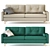Dins Sofa from divan.ru - Rich Velvet Options 3D model small image 1
