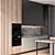 Modern Kitchen Cabinet Set with Bosch and Brizo Appliances 3D model small image 3