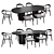 Modern Dining Set with Hata Chair 3D model small image 1