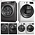 GE Smart Washer Dryer Set 3D model small image 1