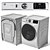 GE Smart Washer Dryer Set 3D model small image 3