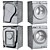 GE Smart Washer Dryer Set 3D model small image 12