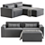 Modern Mix Modular Sectional Sofa 3D model small image 2