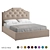 Vary Bed Collection King-size Platform Bed 3D model small image 1