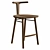 Curved Wood Oxbend Barstool 3D model small image 1