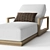 RH Belize Teak Chaise Lounger 3D model small image 5