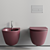  Aquatech Wall-Hung Ceramic Bathroom Set 3D model small image 4